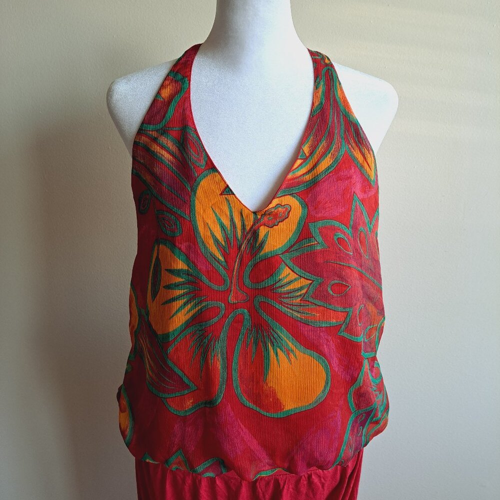 Parah Women's Red Floral Jumpsuit Size 6